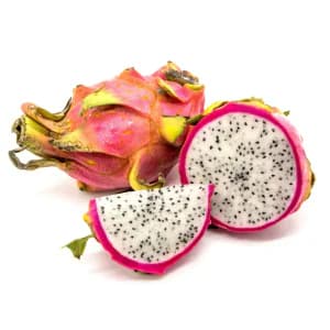 Vibrant exotic pink dragon fruit